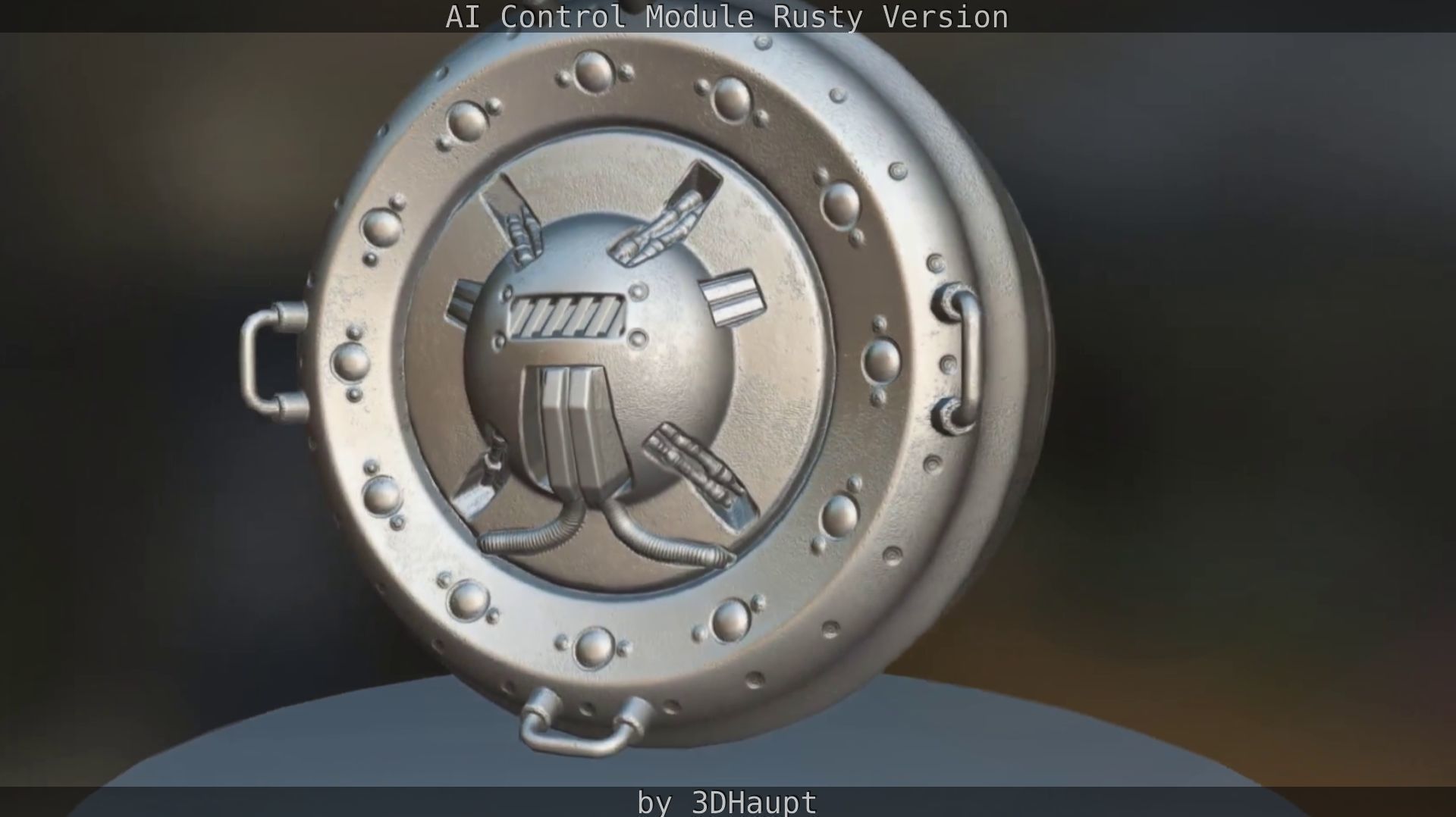 AI Control Module Rusty Version Low-poly 3D model_69
