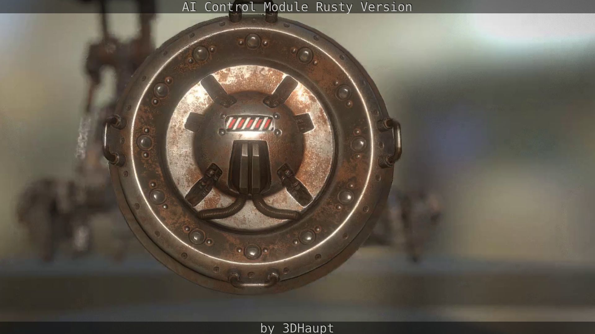 AI Control Module Rusty Version Low-poly 3D model_97