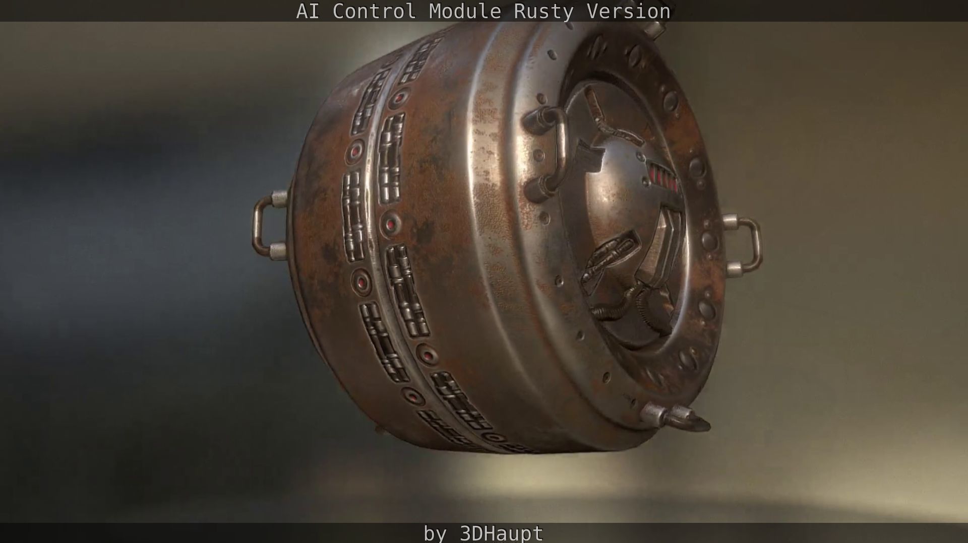 AI Control Module Rusty Version Low-poly 3D model_19
