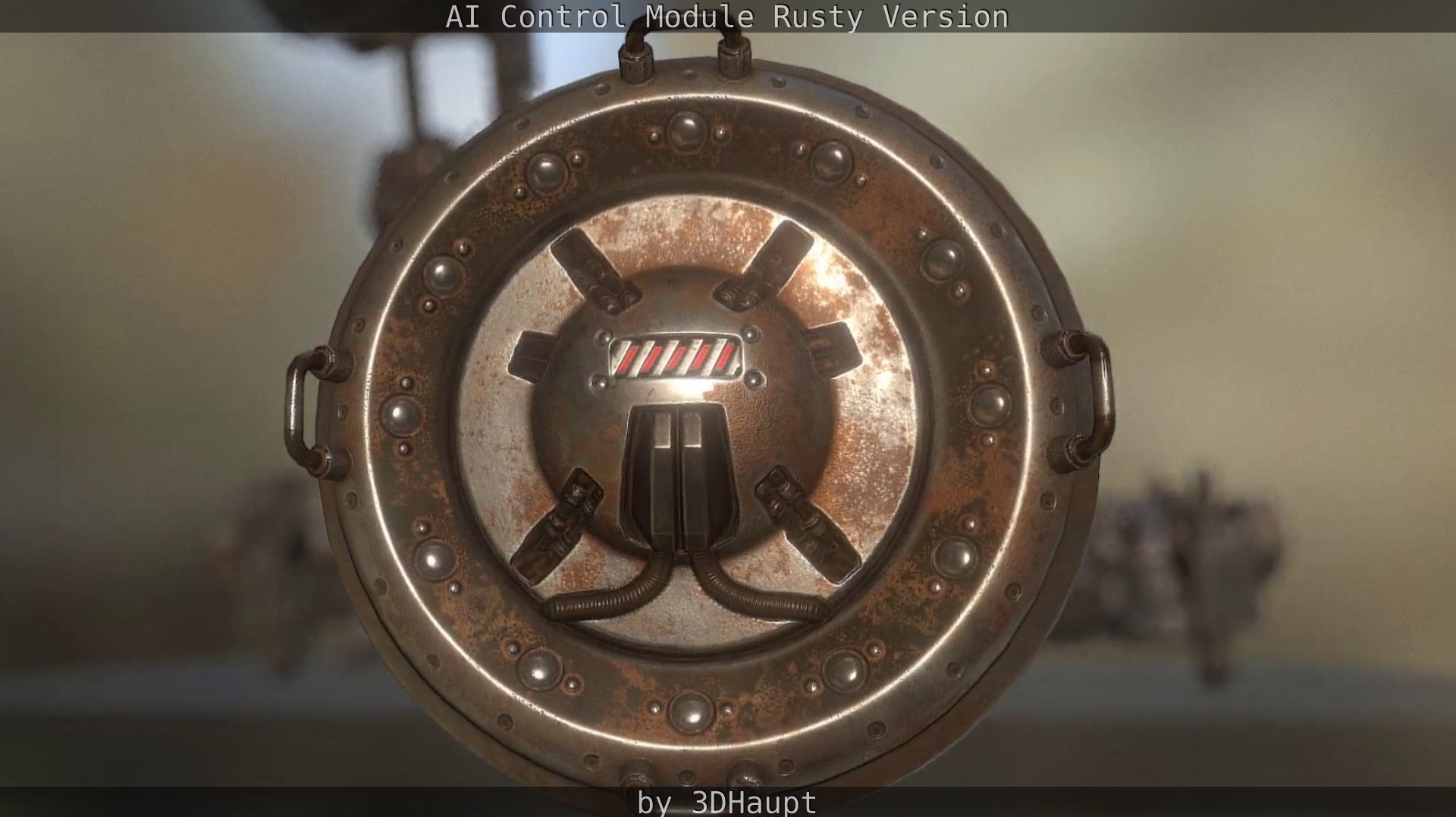 AI Control Module Rusty Version Low-poly 3D model_31