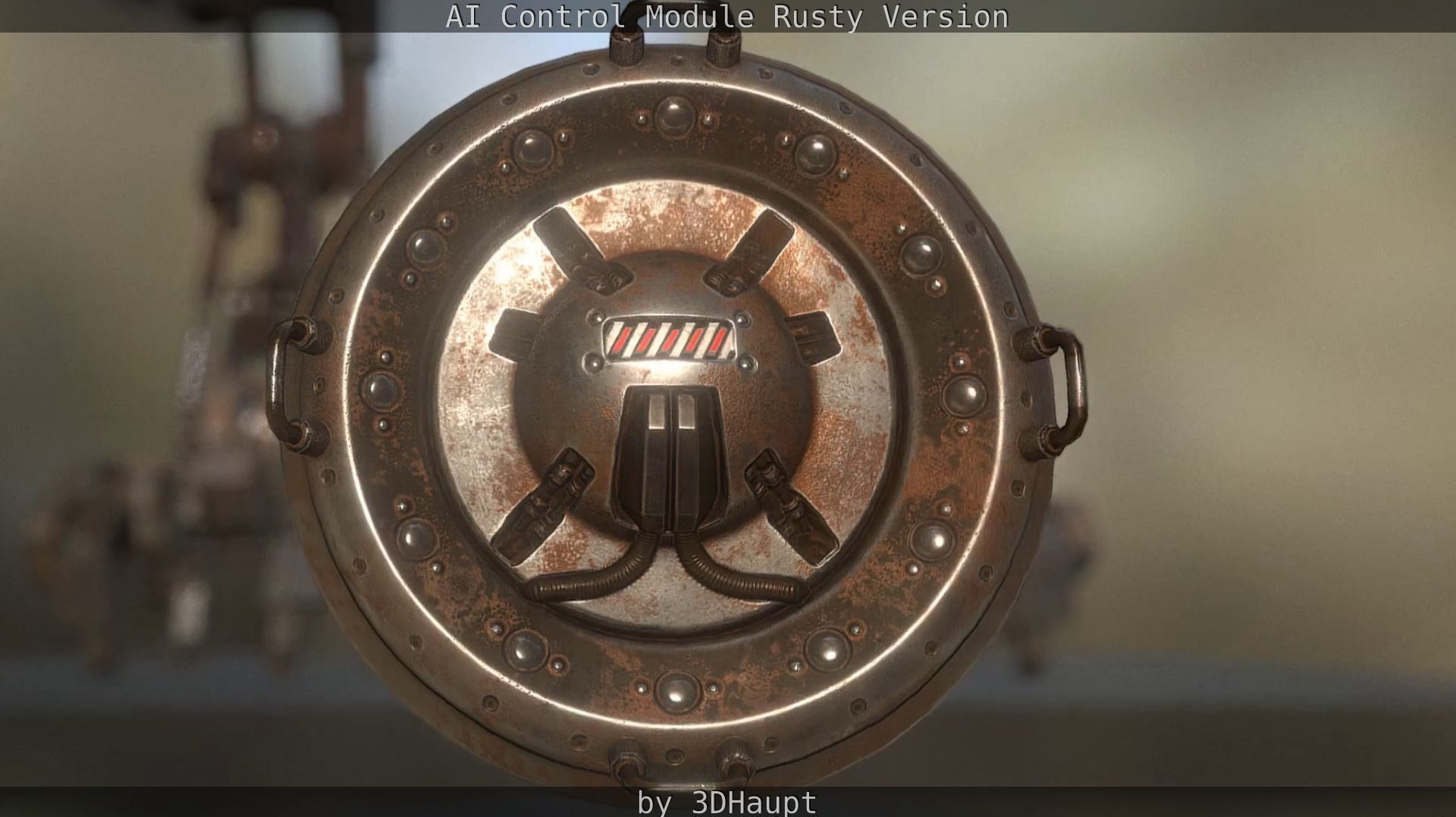 AI Control Module Rusty Version Low-poly 3D model_17