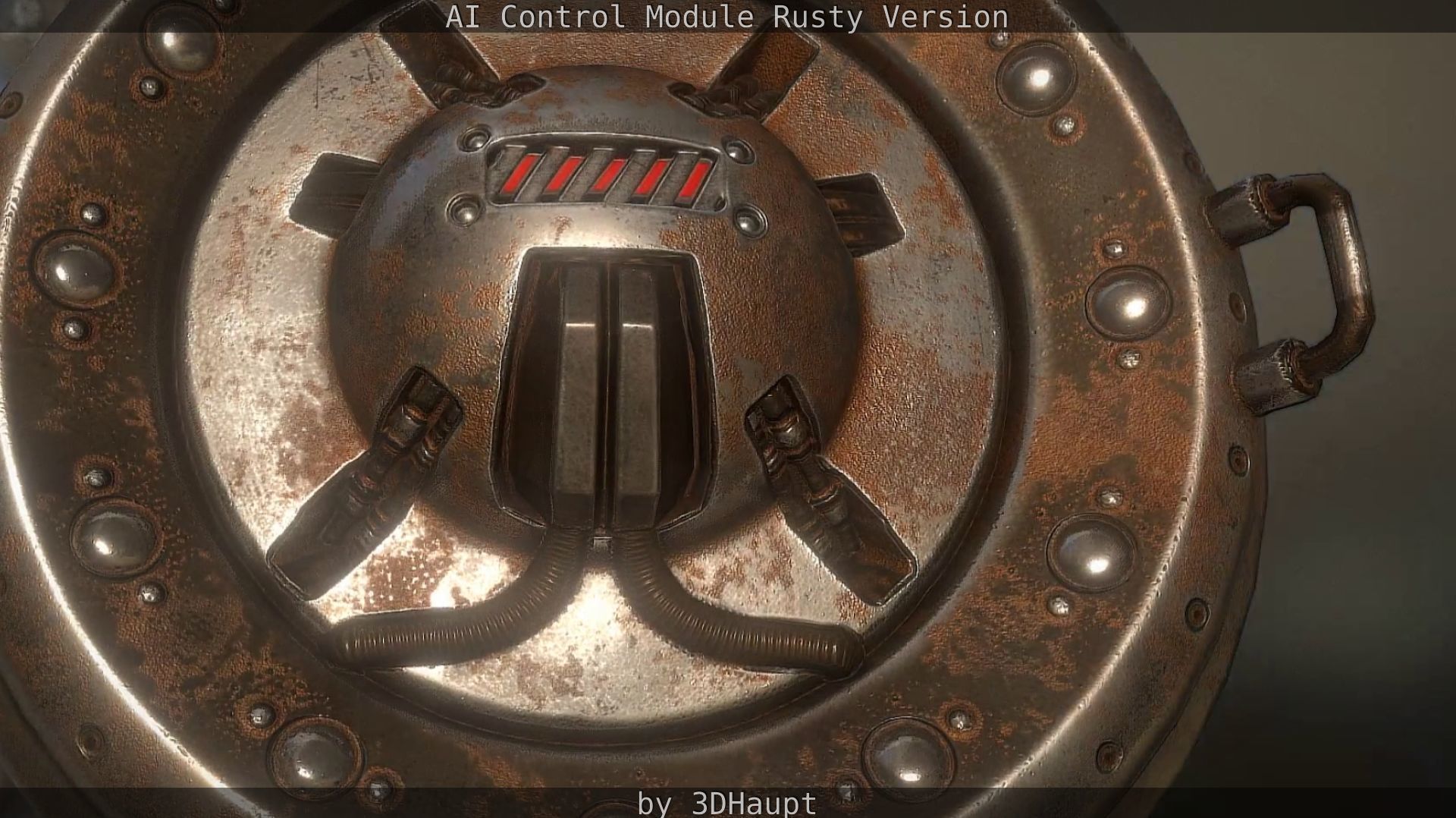 AI Control Module Rusty Version Low-poly 3D model_89