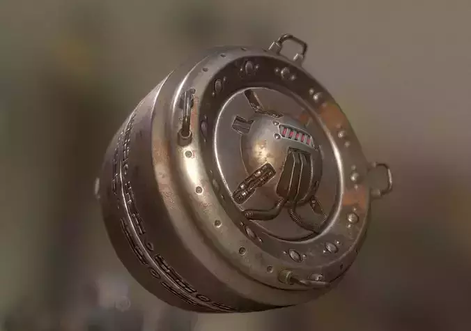 AI Control Module Rusty Version Low-poly 3D model