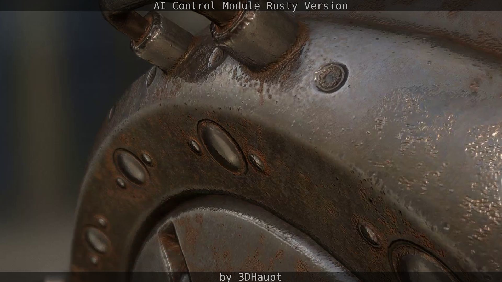 AI Control Module Rusty Version Low-poly 3D model_104