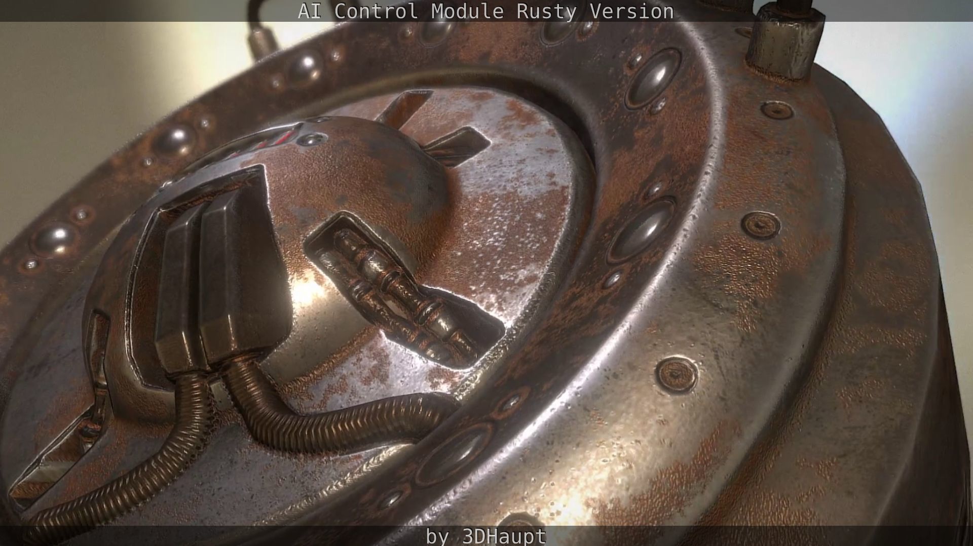 AI Control Module Rusty Version Low-poly 3D model_25