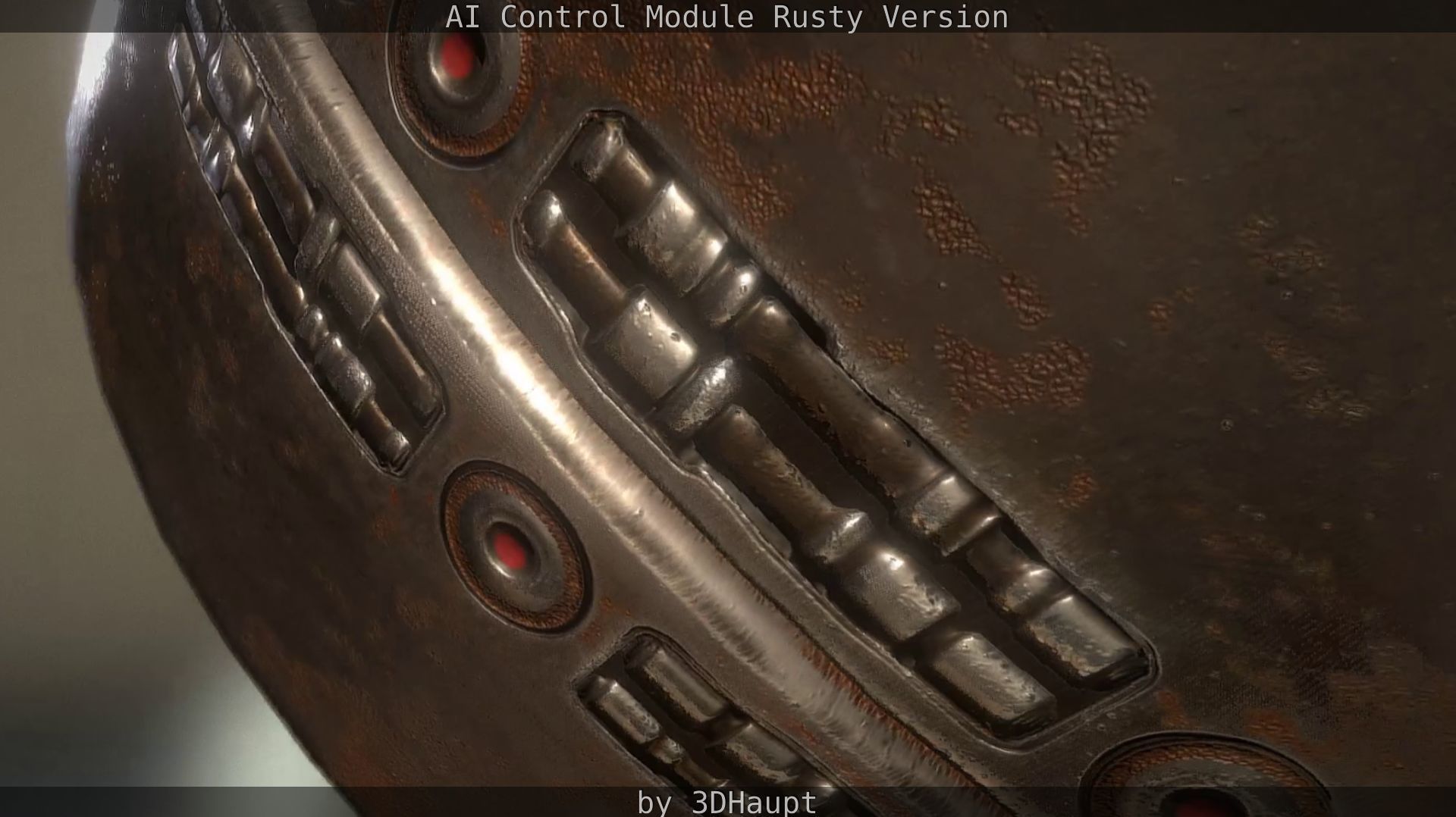 AI Control Module Rusty Version Low-poly 3D model_27