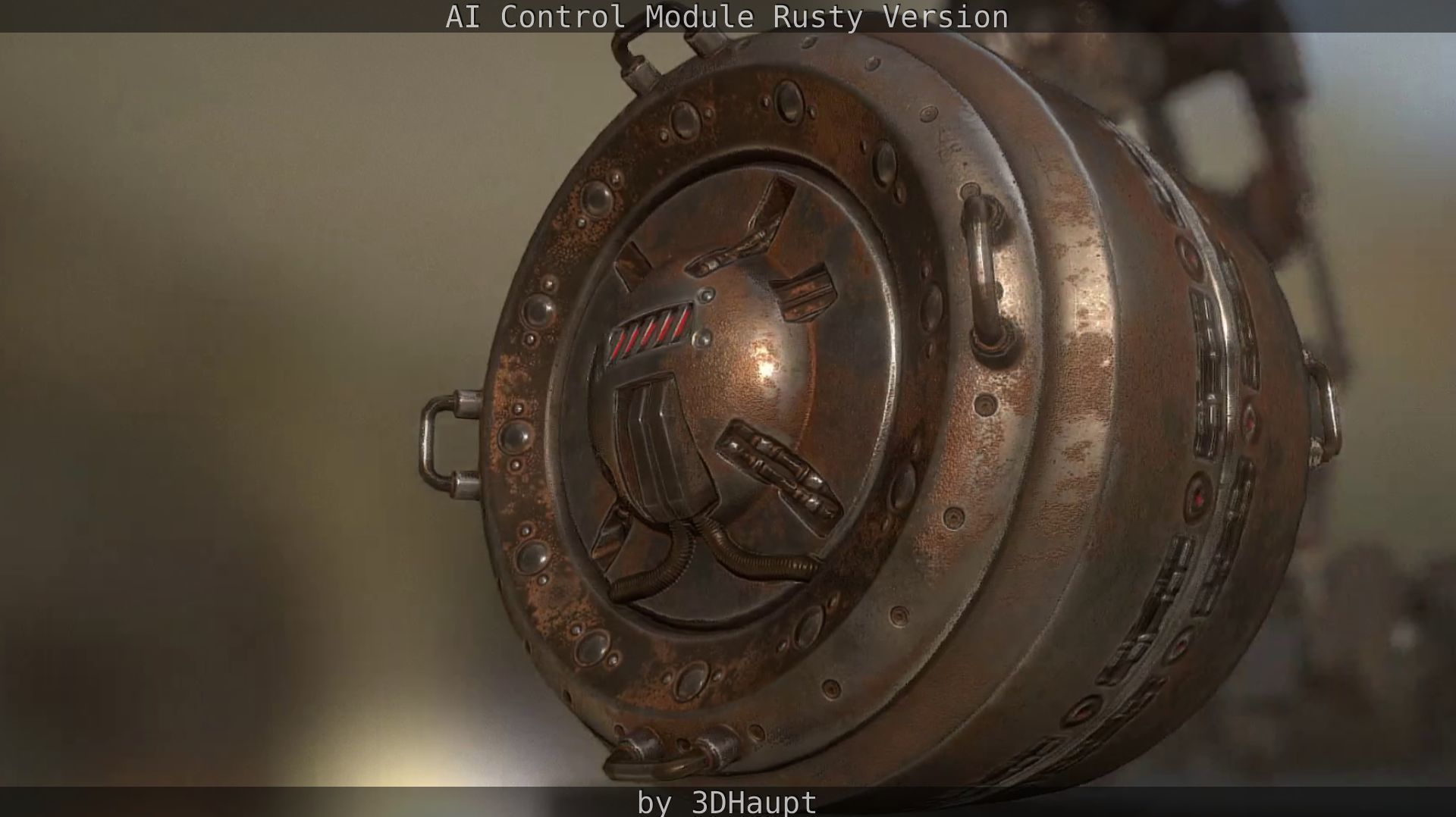 AI Control Module Rusty Version Low-poly 3D model_18
