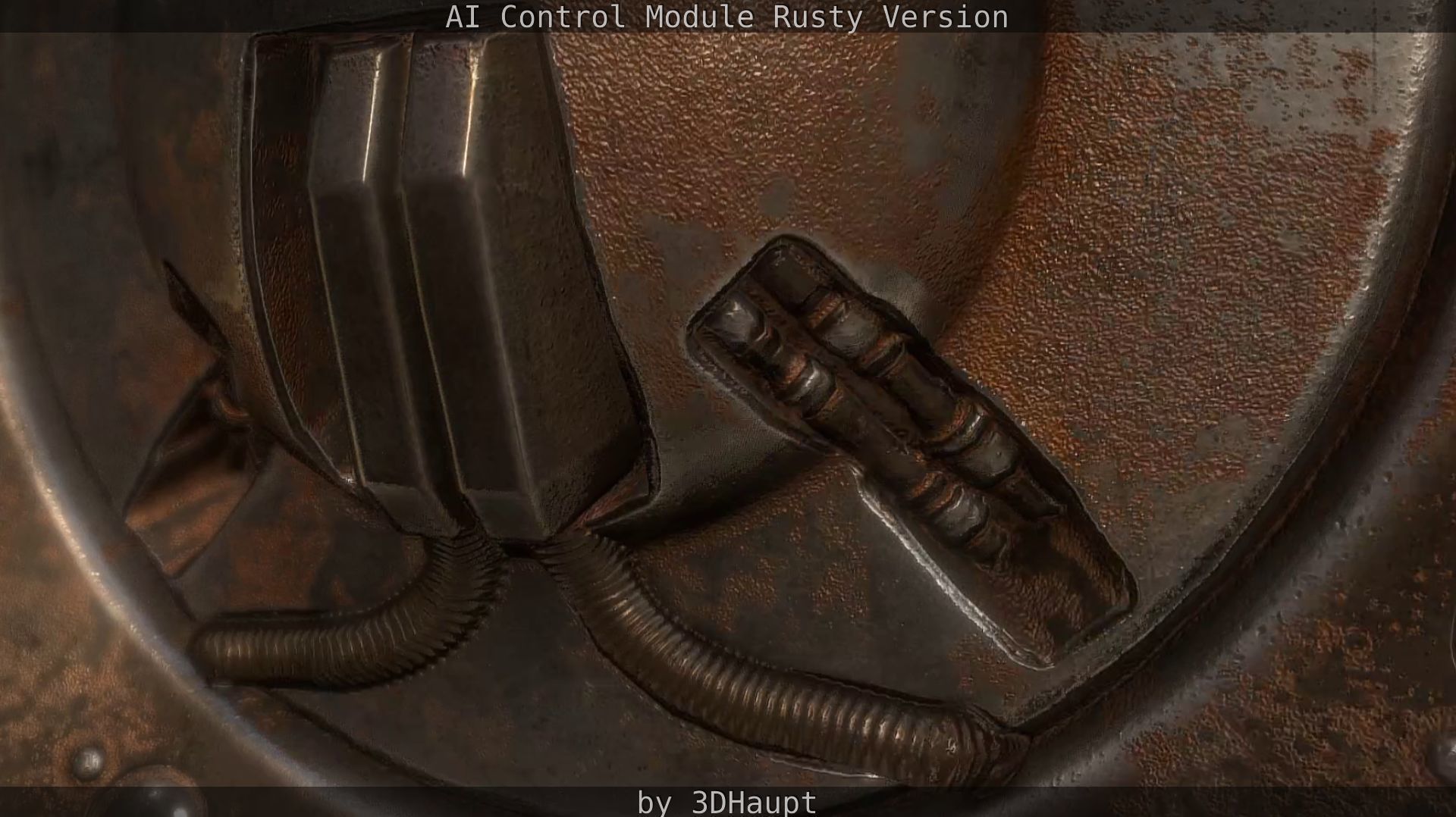 AI Control Module Rusty Version Low-poly 3D model_91