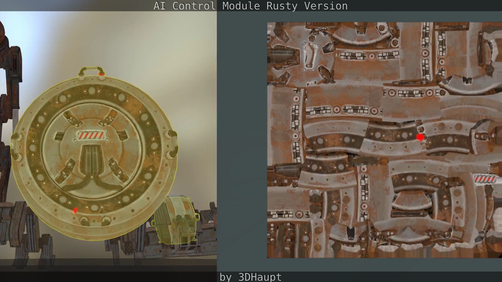 AI Control Module Rusty Version Low-poly 3D model_47