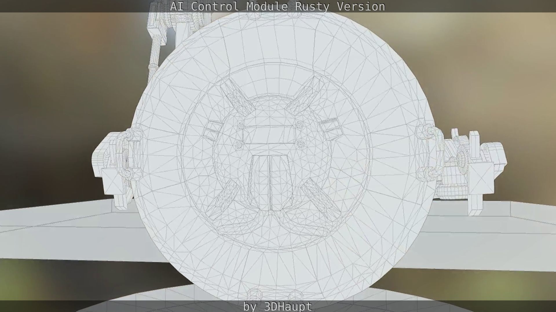 AI Control Module Rusty Version Low-poly 3D model_74