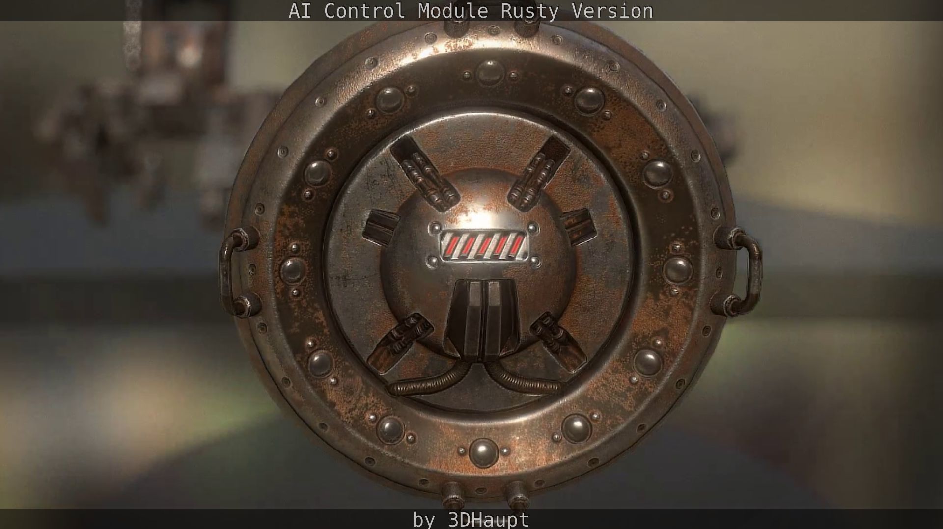 AI Control Module Rusty Version Low-poly 3D model_30