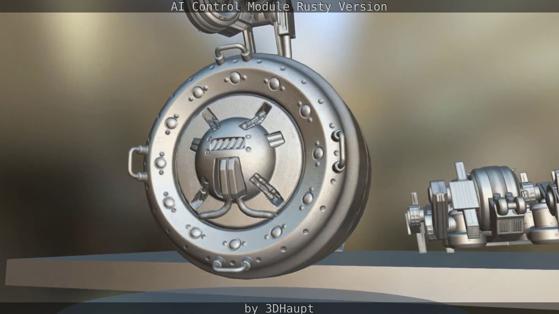 AI Control Module Rusty Version Low-poly 3D model_66