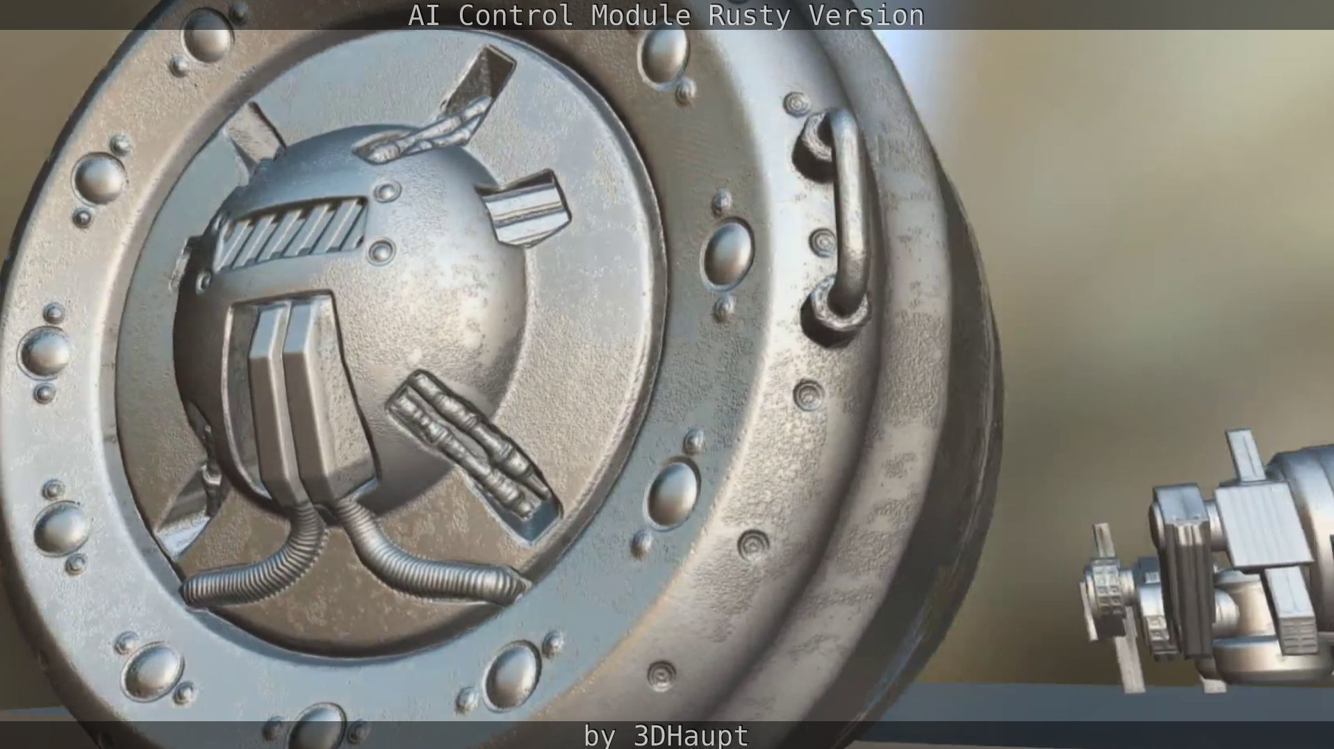 AI Control Module Rusty Version Low-poly 3D model_67