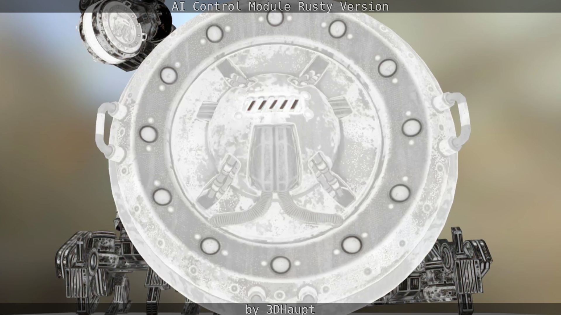 AI Control Module Rusty Version Low-poly 3D model_37