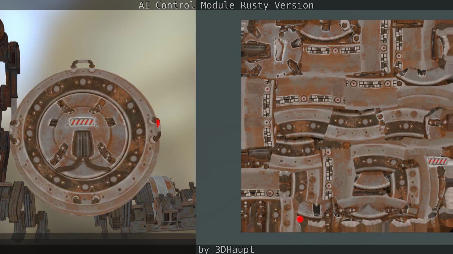 AI Control Module Rusty Version Low-poly 3D model_48