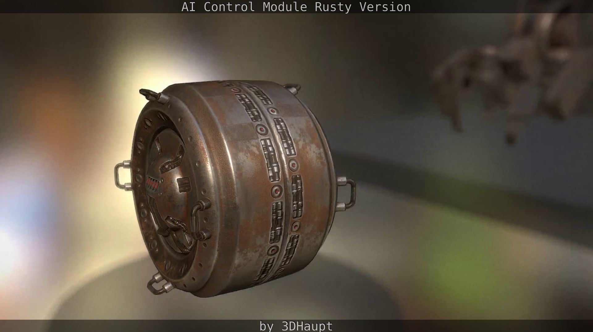 AI Control Module Rusty Version Low-poly 3D model_80