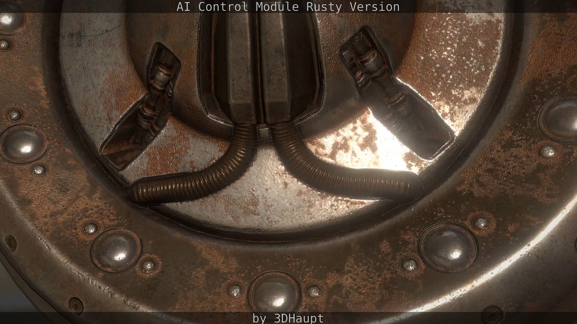 AI Control Module Rusty Version Low-poly 3D model_95