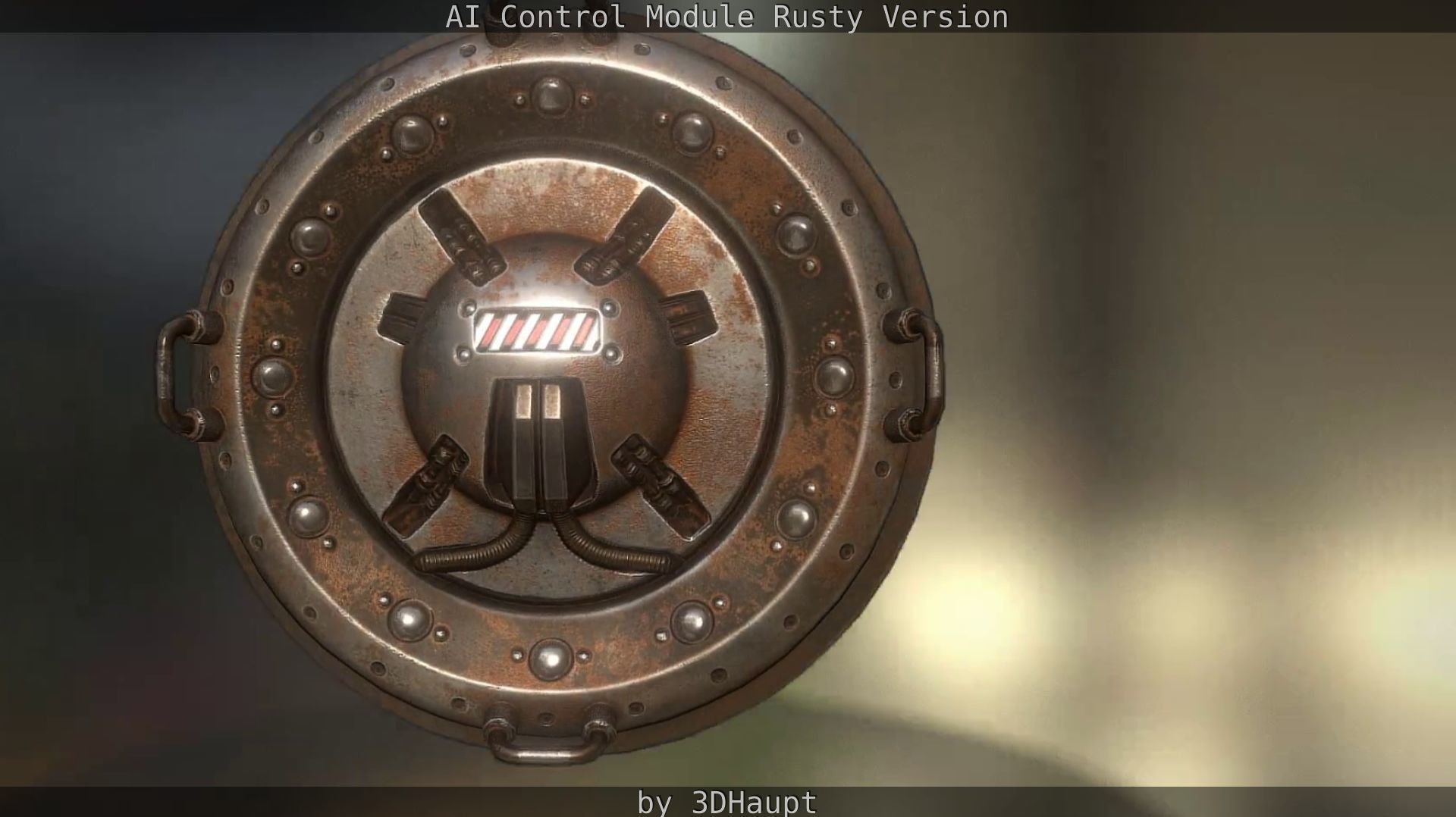 AI Control Module Rusty Version Low-poly 3D model_20