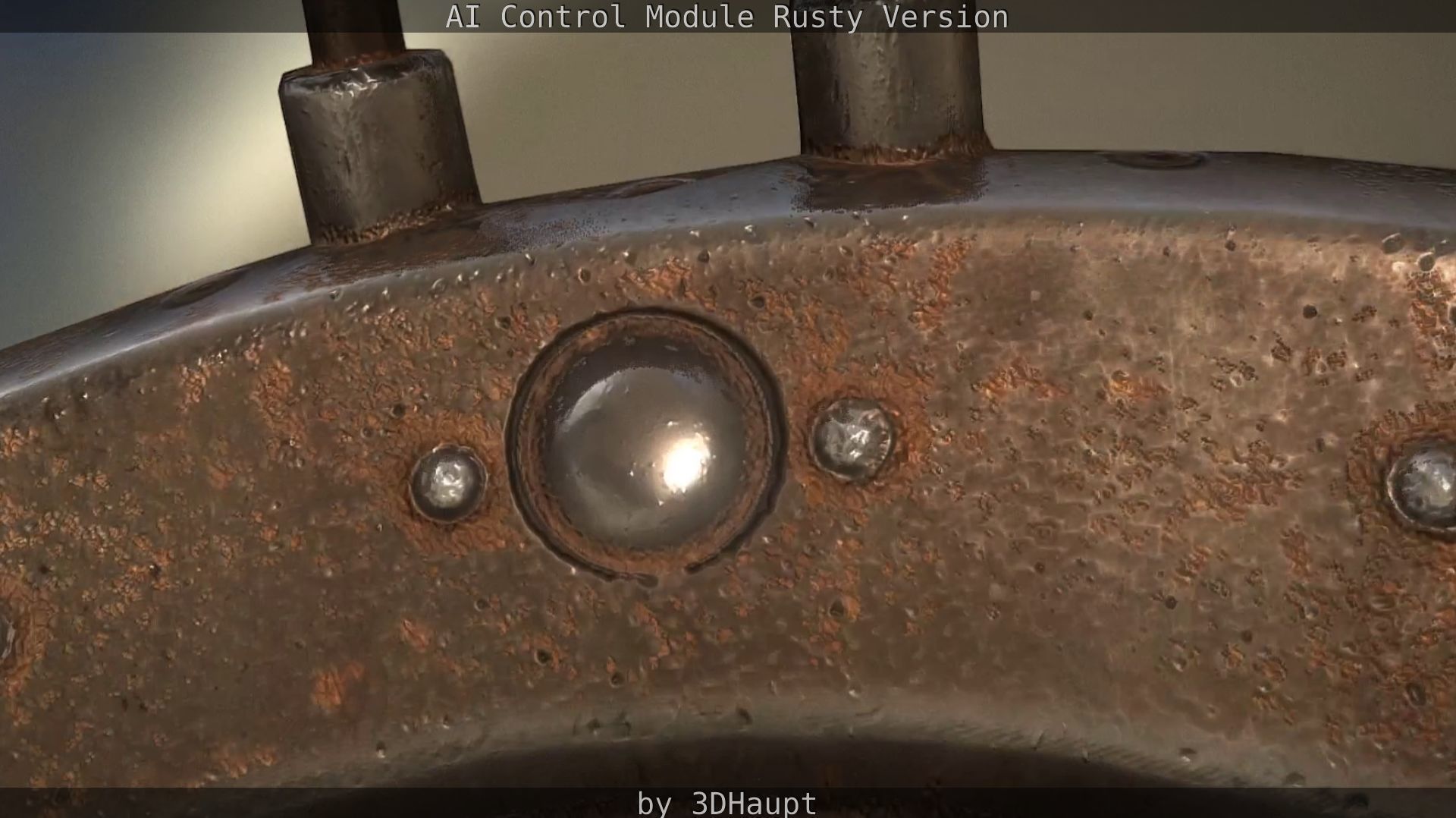 AI Control Module Rusty Version Low-poly 3D model_100