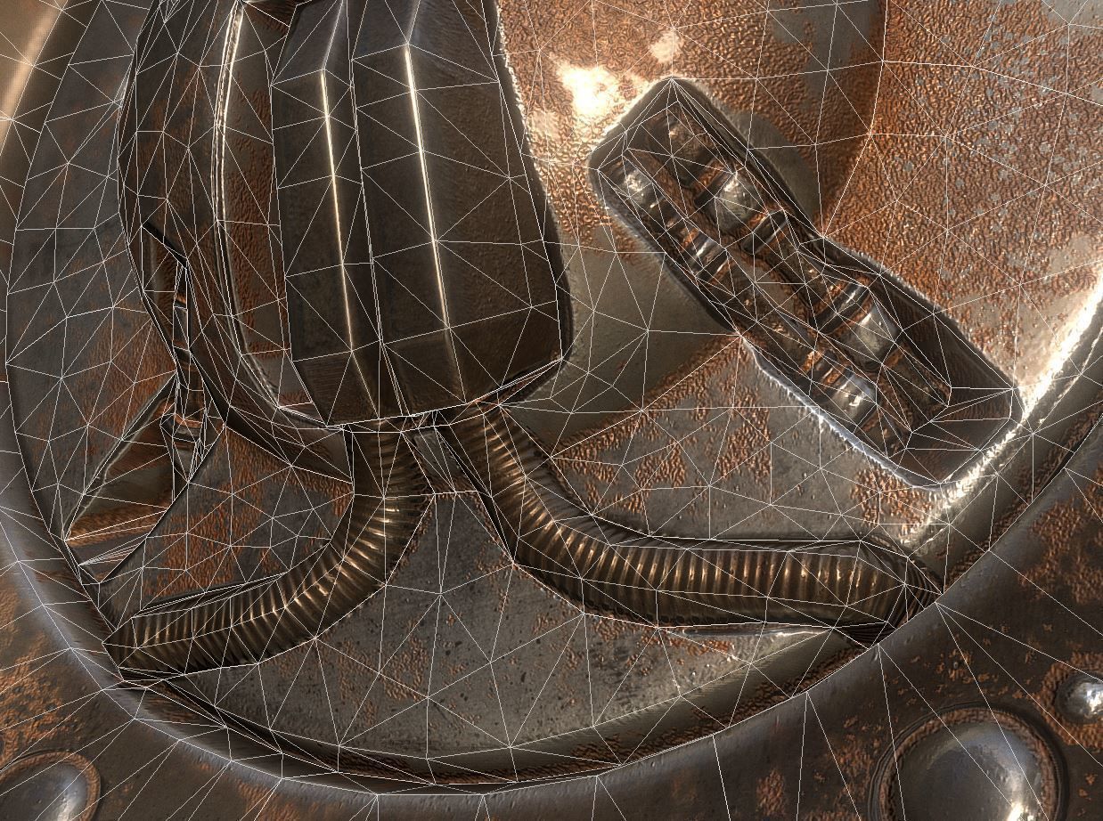 AI Control Module Rusty Version Low-poly 3D model_9