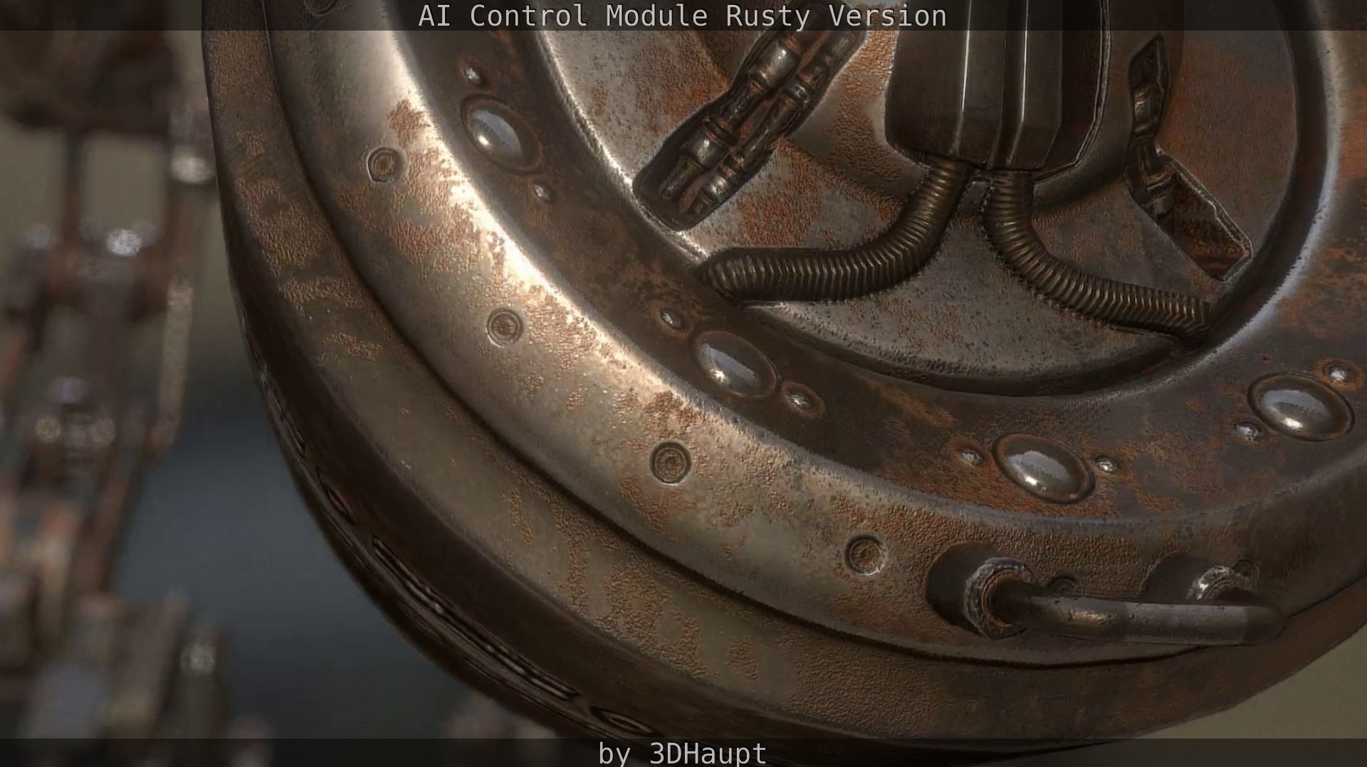 AI Control Module Rusty Version Low-poly 3D model_28