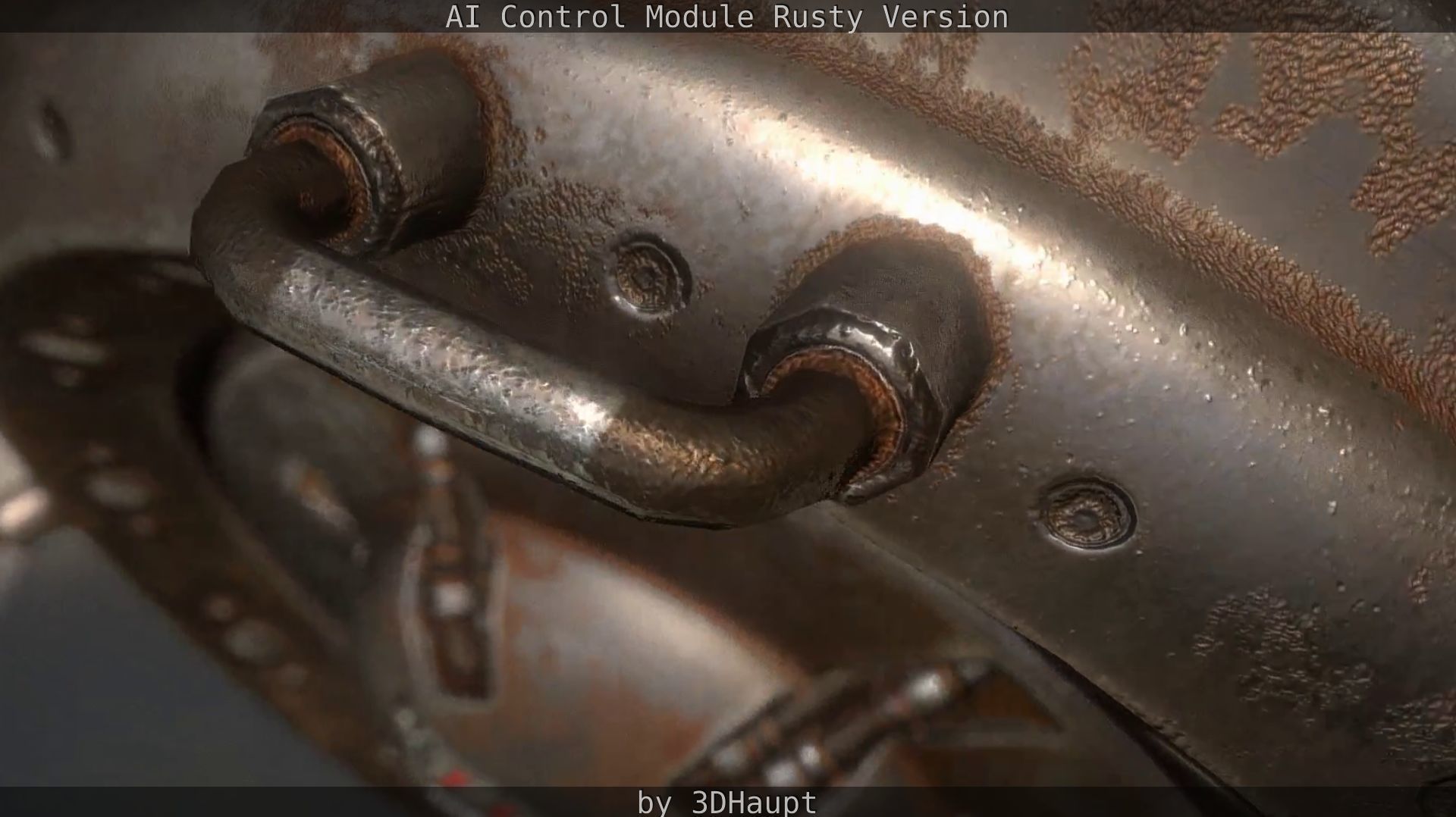 AI Control Module Rusty Version Low-poly 3D model_105