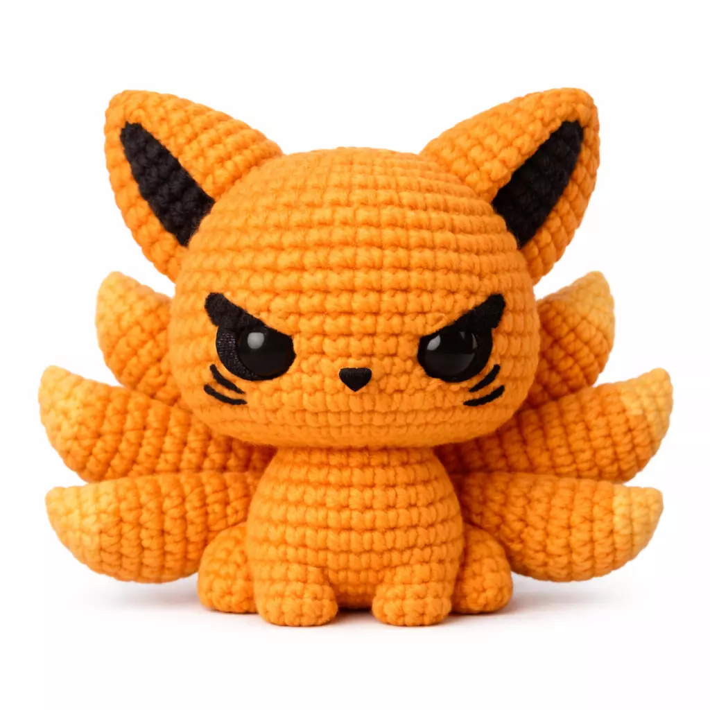 Kurama Crochet Style STL Nine Tails Fox Amigurumi Inspired 3D print model