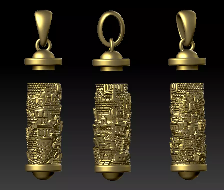 Capsule Pendant 3D Model - Hollow Container Jewelry STL 3D print model