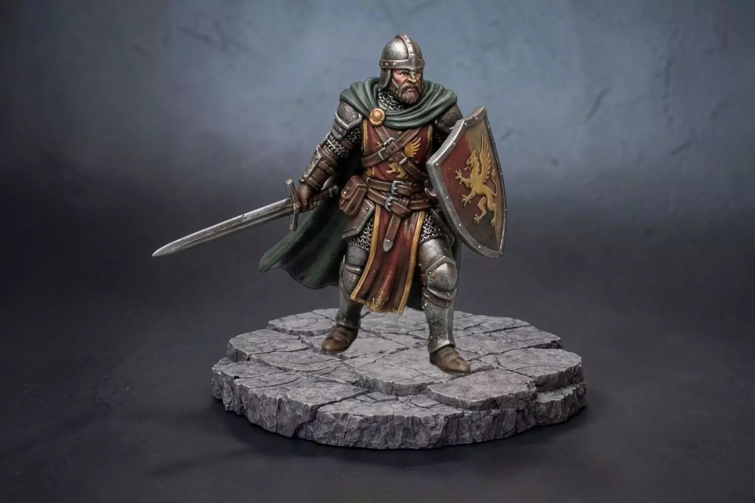 Medieval Warrior Miniature STL Fantasy Knight Figure 3D print model