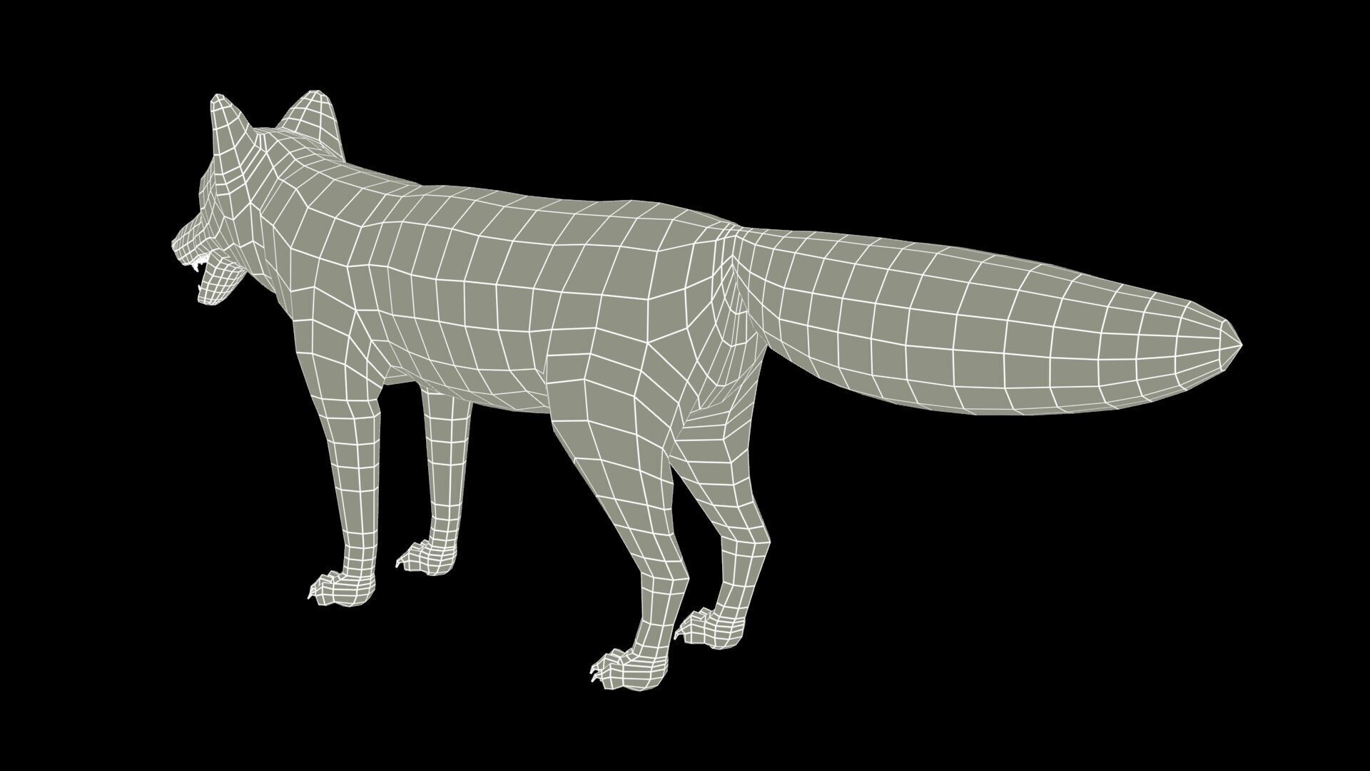 Red Fox Animated Low-poly 3D model_26