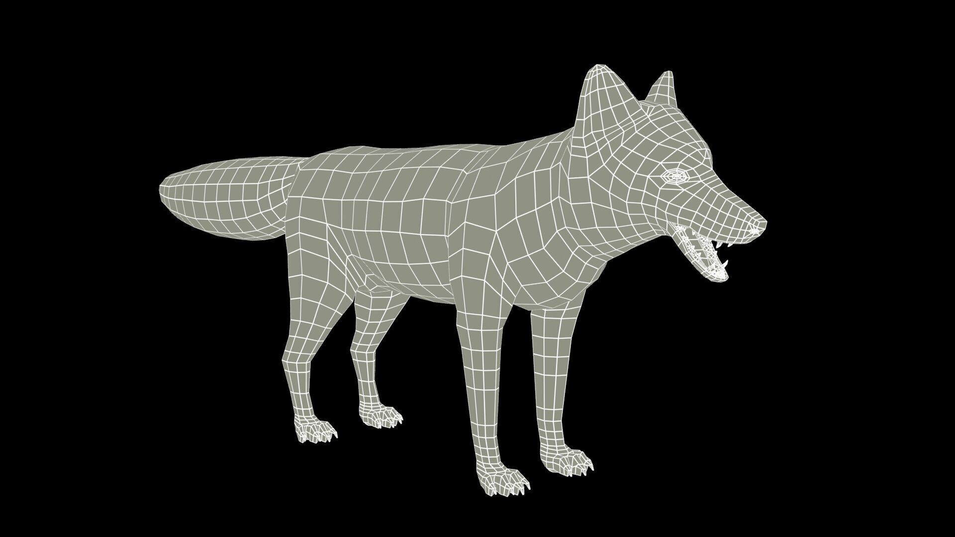 Red Fox Animated Low-poly 3D model_25
