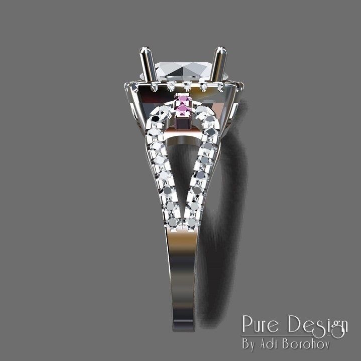 Ring Simona 2 ct 3D print model_4