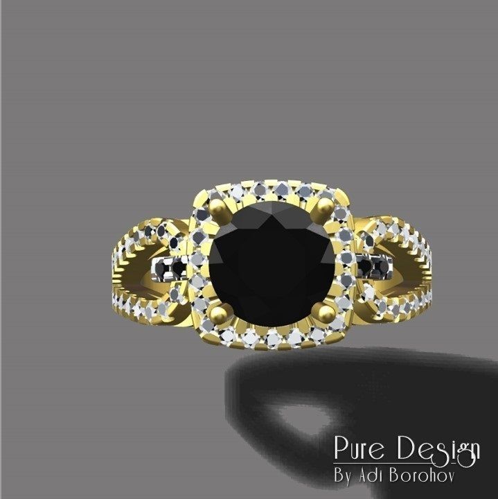 Ring Simona 2 ct 3D print model_7