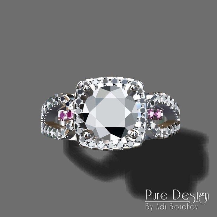 Ring Simona 2 ct 3D print model_3