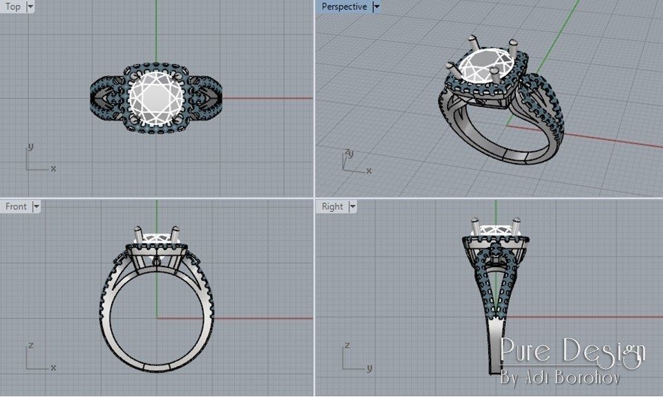 Ring Simona 2 ct 3D print model_9