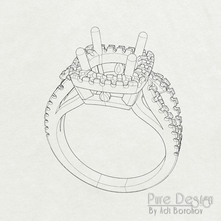 Ring Simona 2 ct 3D print model_10