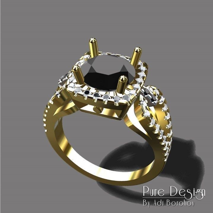 Ring Simona 2 ct 3D print model_5