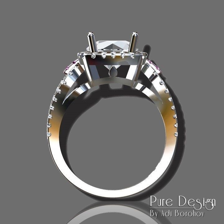 Ring Simona 2 ct 3D print model_2