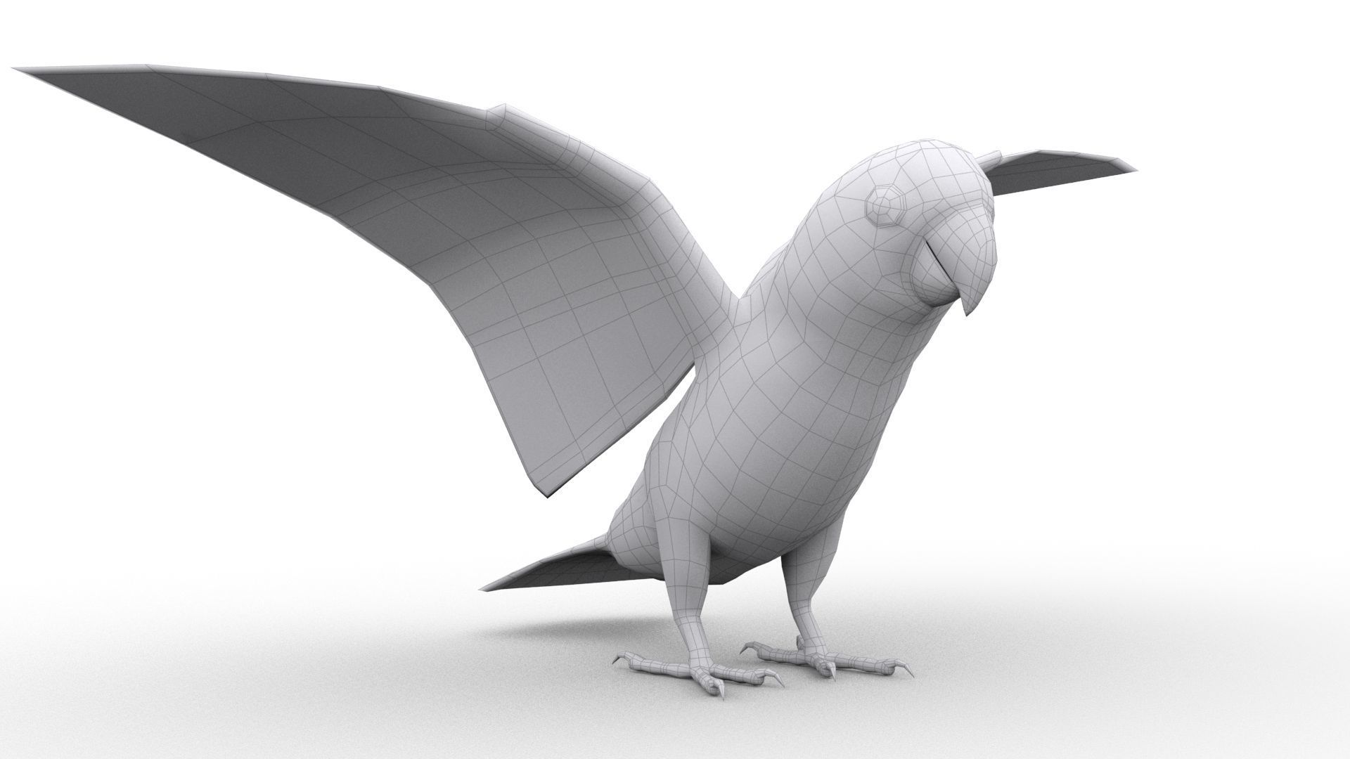 Lovebird Animated Low-poly 3D model_6