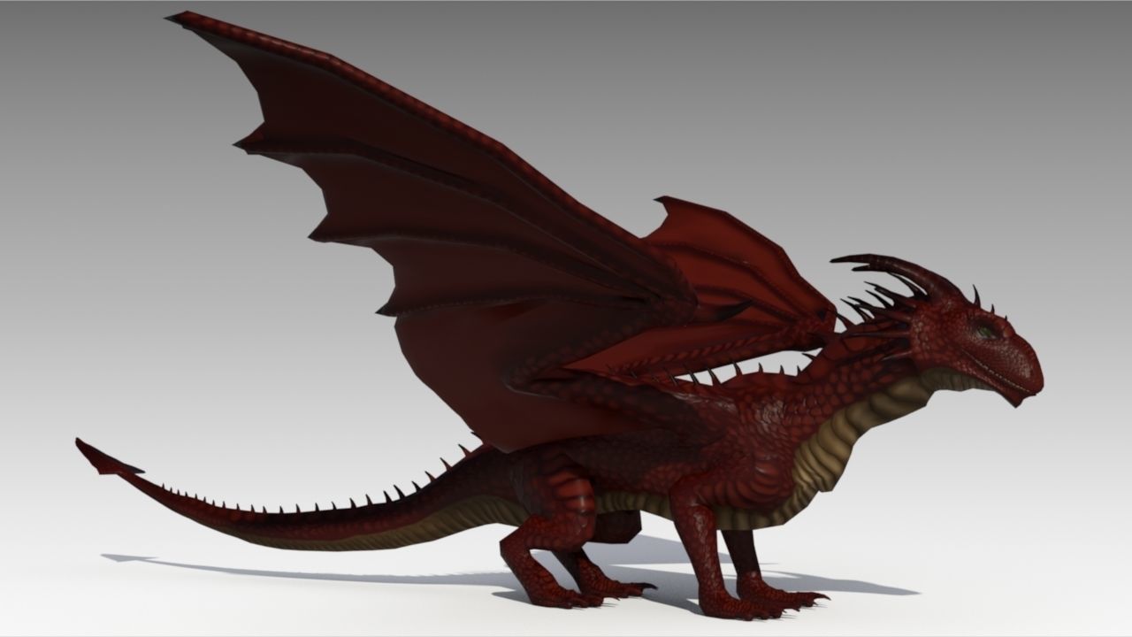 Dragon Animated Low-poly 3D model_3