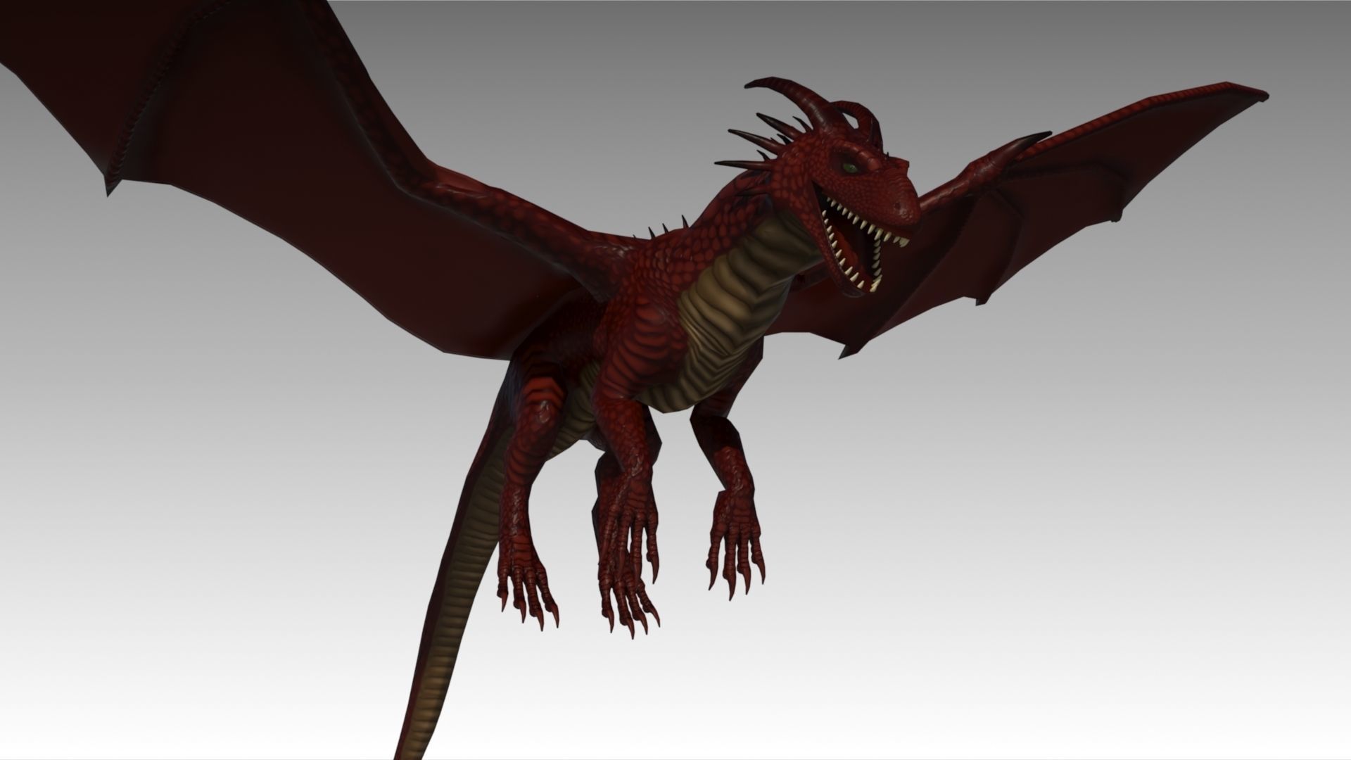 Dragon Animated Low-poly 3D model_6