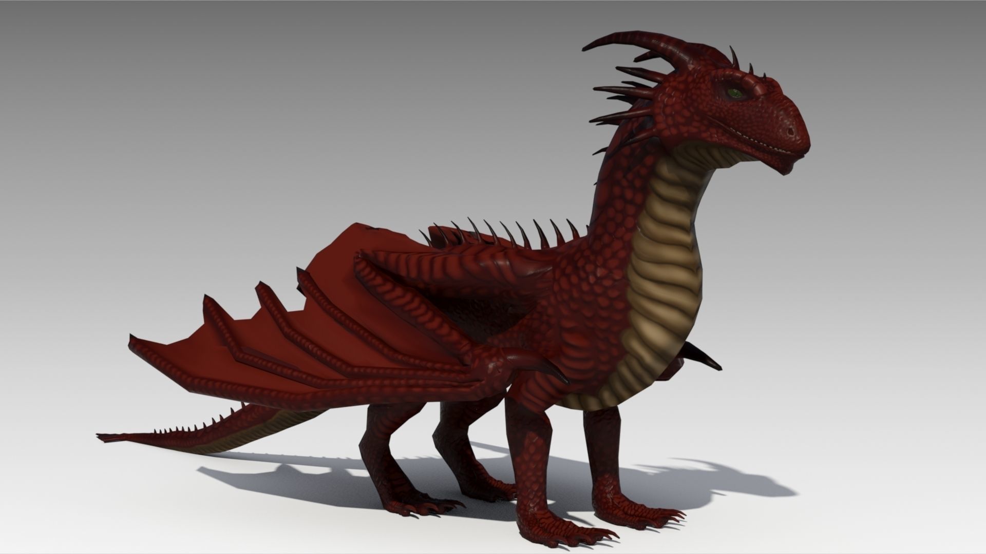 Dragon Animated Low-poly 3D model_2