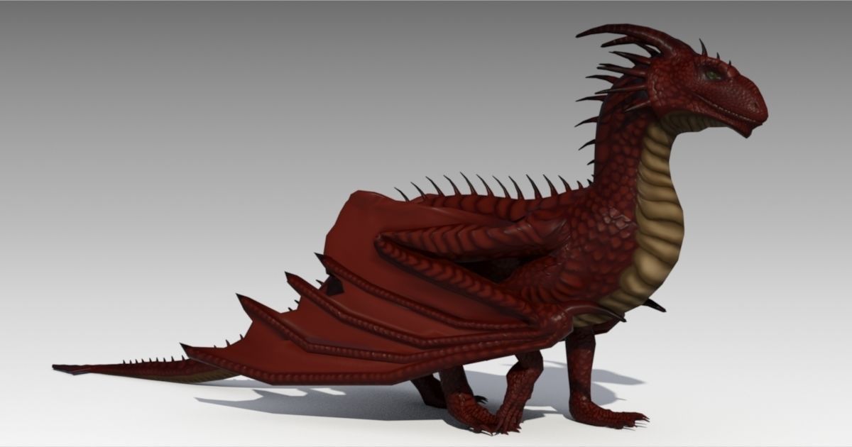 Dragon Animated Low-poly 3D model_7