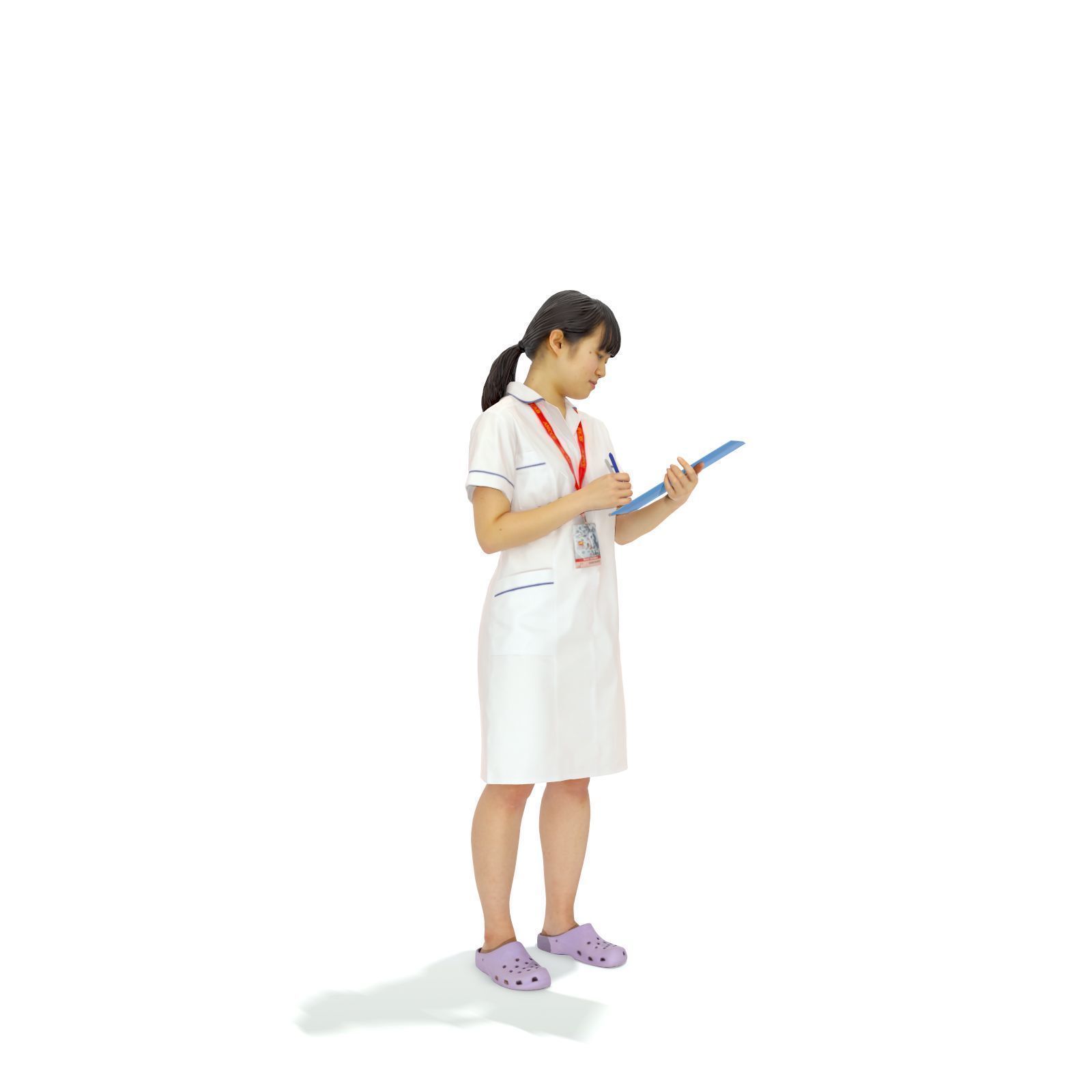Standing Nurse With A Tablet WWom0308-HD2-O01P01-S Low-poly 3D model_1