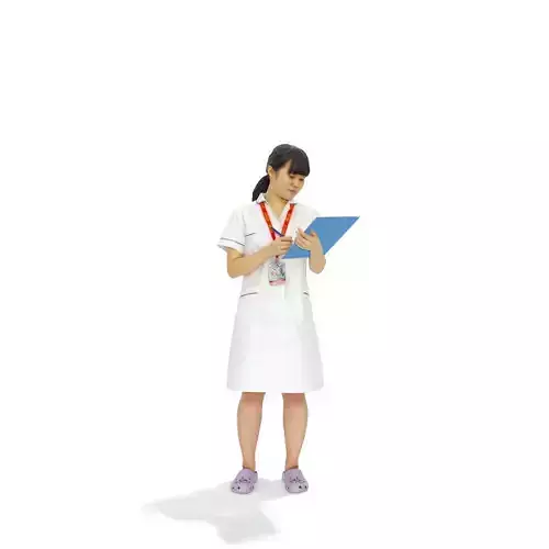 Standing Nurse With A Tablet WWom0308-HD2-O01P01-S Low-poly 3D model Standing Nurse With A Tablet WWom0308-HD2-O01P01-S Low-poly 3D model