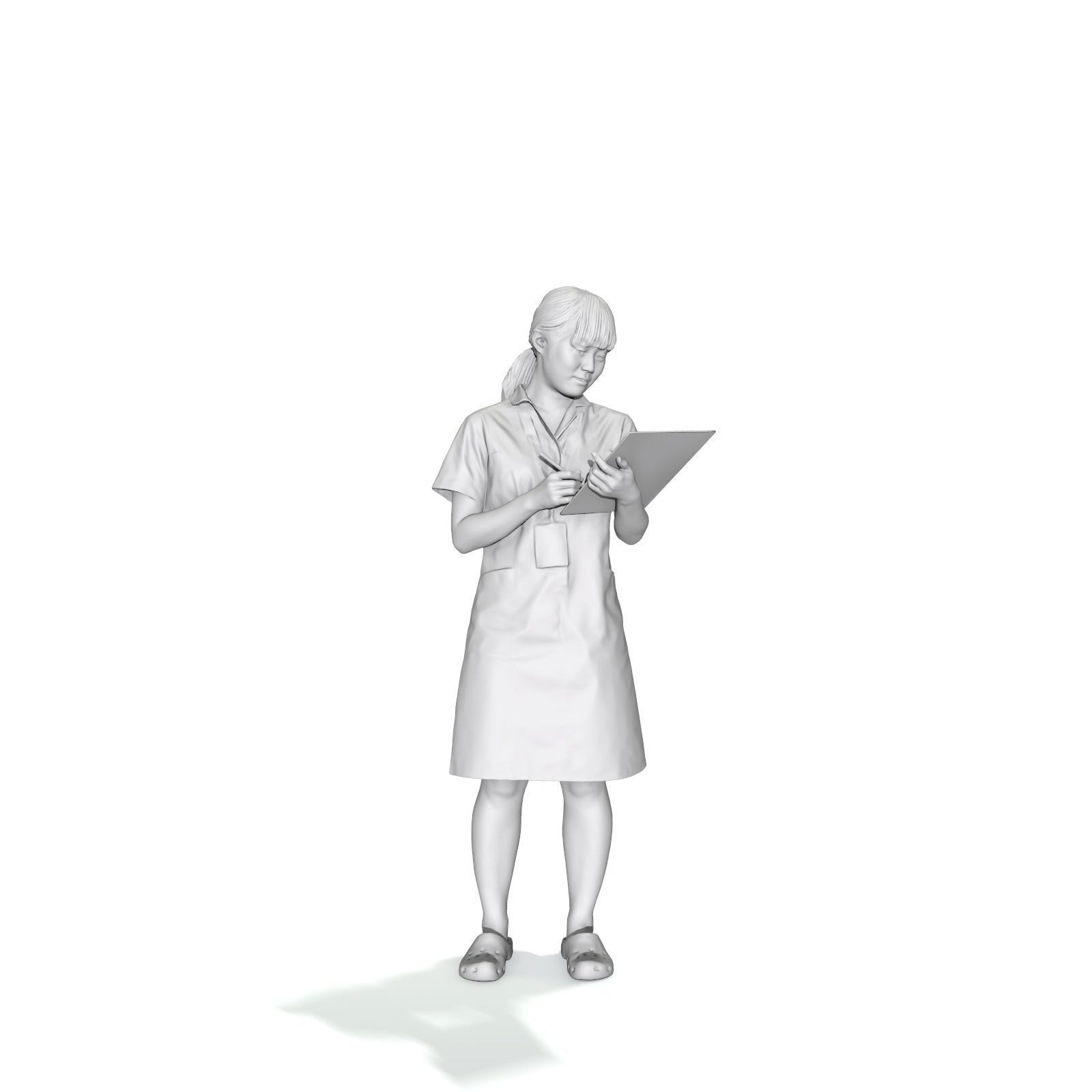 Standing Nurse With A Tablet WWom0308-HD2-O01P01-S Low-poly 3D model_9