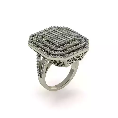 Valentine Love Women Diamond Ring 3dm render details 01