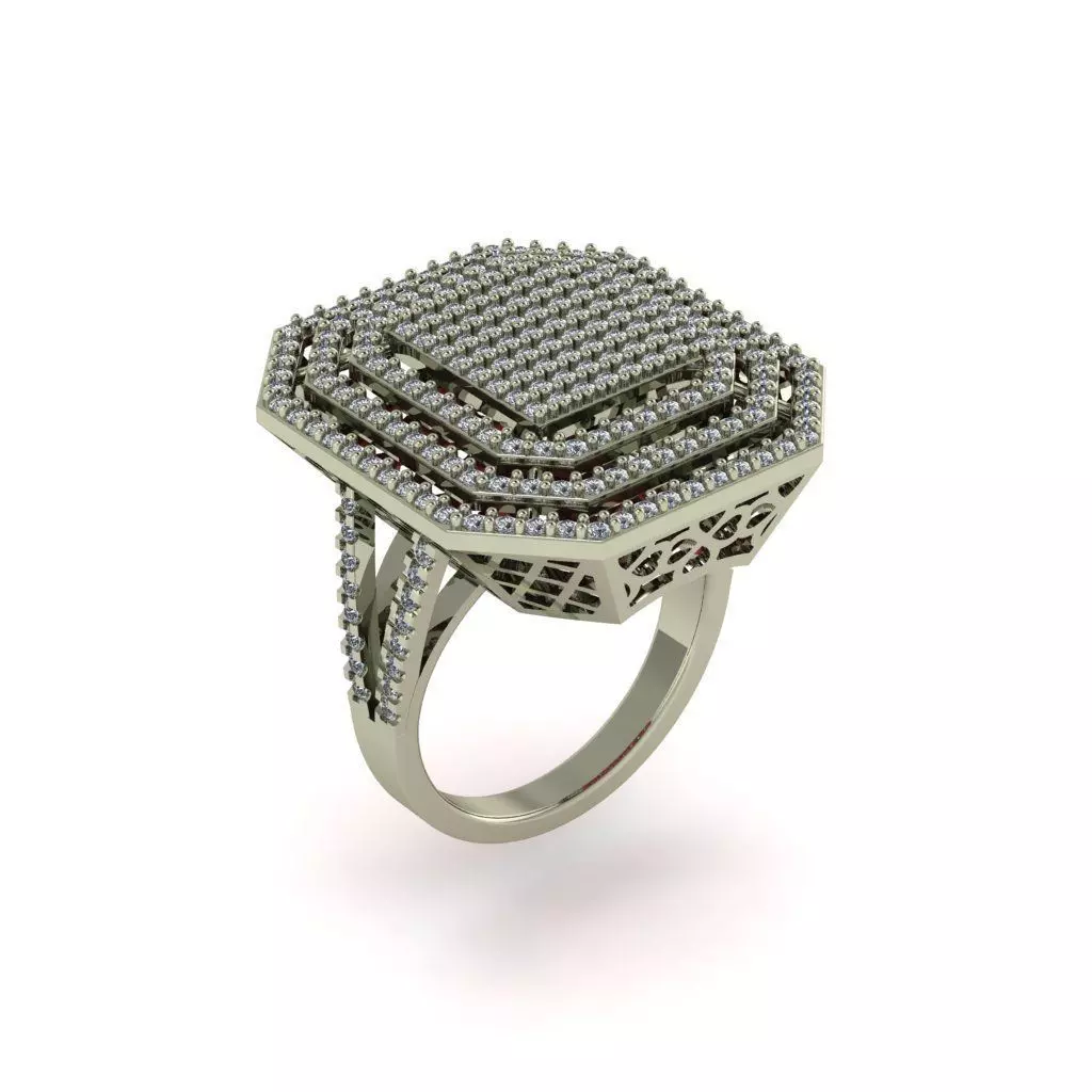 Valentine Love Women Diamond Ring 3dm render details 01 3D print model