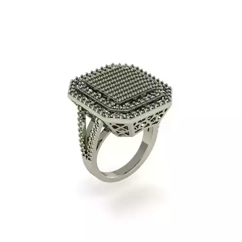 Valentine Love Women Diamond Ring 3dm render details 02