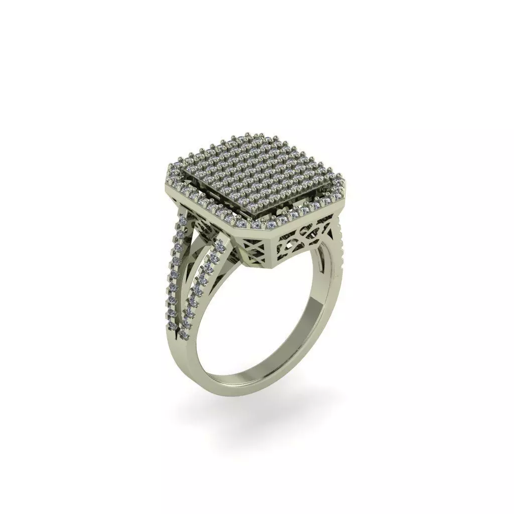 Valentine Love Women Diamond Ring 3dm render details 03 3D print model